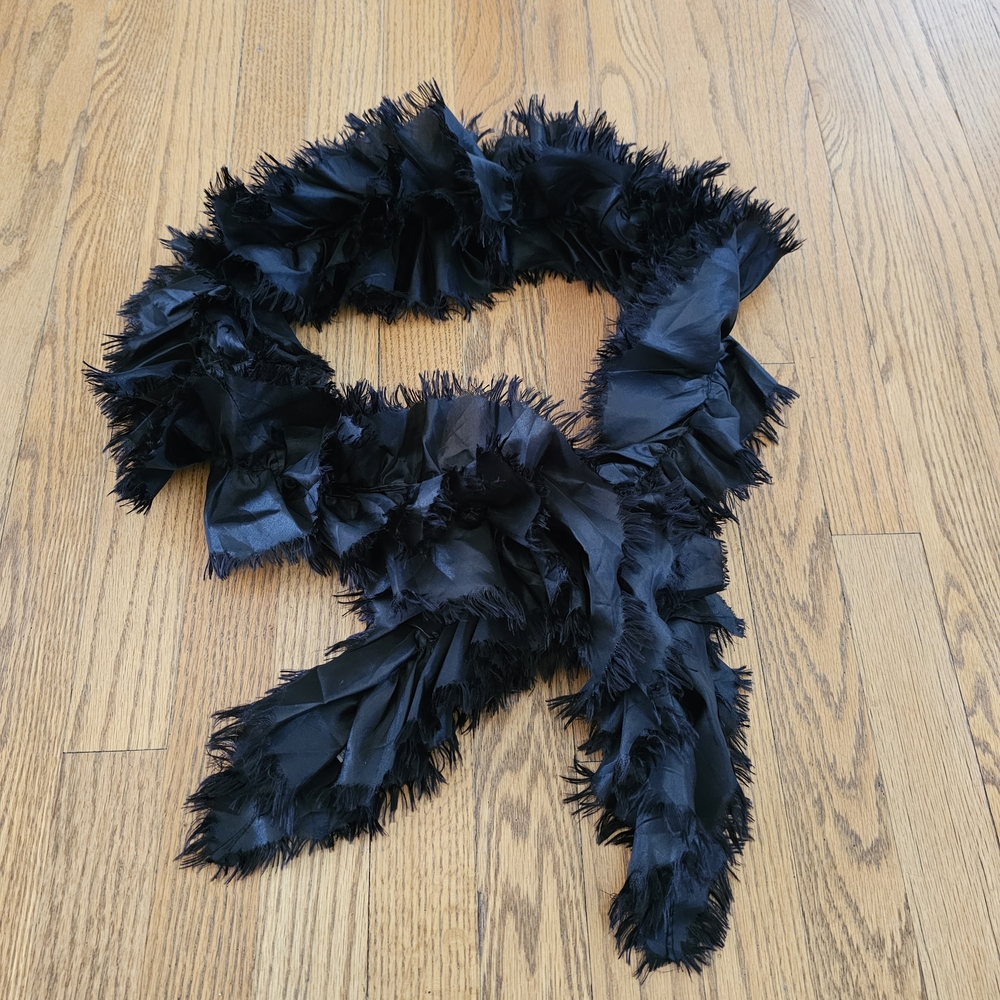 Elegant Black Feathered Scarf